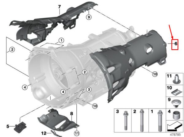 BMW 3 G20 Left Gearbox Acoustic Capsule 24147649707 ORIGINAL