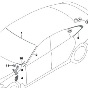 BMW 6 Gran Turismo G32 Left Side Window Covering 51767465435 ORIGINAL