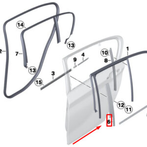 BMW 1 F20 Rear Left Door B-Pillar Outer Finisher 51347276963 7276963 ORIGINAL