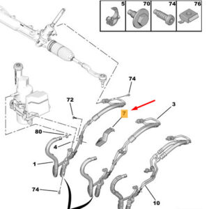 CITRO�N JUMPY MK3 Steering Hydraulic Tube Bracket 9807165880 ORIGINAL