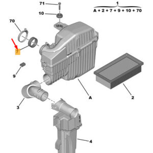 CITROËN C3 MK3 SX Air Filter Hose Seal 9676193980 ORIGINAL