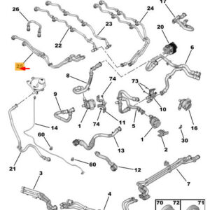 CITRO�N JUMPY MK3 PTBCC Double Coolant Pipe 9832819180 ORIGINAL