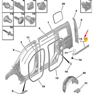 CITRO�N JUMPY MK3 Rear Right Wing Moulding 980838421T ORIGINAL