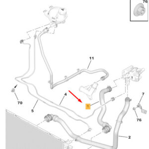 CITRO�N JUMPY MK3 Radiator Water Inlet Hose 9689025180 ORIGINAL