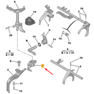 CITRO�N C3 MK3 SX Gearshift Shaft Wrench 9673639480 ORIGINAL