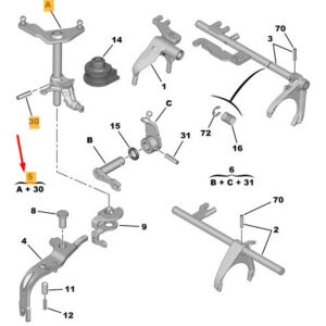 CITRO�N C3 MK3 SX Manual Gearbox Engmnt Lever+Shaft 9811184680 ORIGINAL