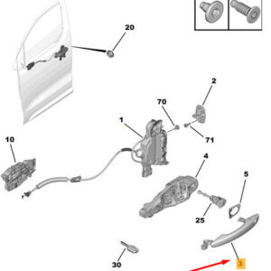 CITRO�N JUMPY MK3 Front Right Door Exterior Handle RHD 96868956XT ORIGINAL