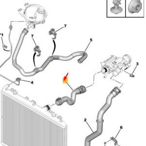 CITRO�N C3 MK3 SX Radiator Water Inlet Hose 9814444380 ORIGINAL