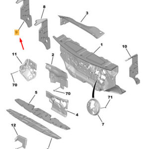 CITRO�N JUMPY MK3 Right Scuttle Side Soundproofing 9827856880 ORIGINAL