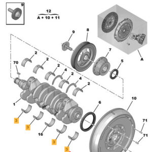 CITROËN C4 CACTUS Crankshaft Bearing Main Half Shell 9806568880 ORIGINAL