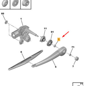 CITRO�N JUMPY MK3 Rear Wiper Shaft Protector 9812593380 ORIGINAL
