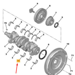 CITRO�N JUMPY MK3 Crankshaft Bearing Main Half Shell 9806570880 ORIGINAL