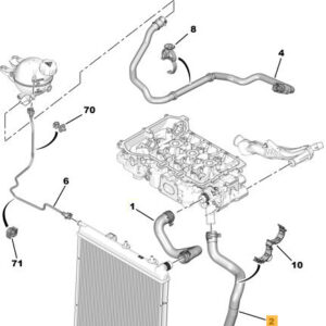 CITRO�N C3 MK3 SX Radiator Outlet Hose 9814453880 ORIGINAL