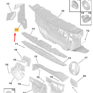 CITRO�N JUMPY MK3 Right Scuttle Side Soundproofing LHD 9808284580 ORIGINAL