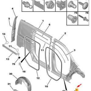 CITRO�N JUMPY MK3 Right Front Bodywork Protection 9834363180 ORIGINAL