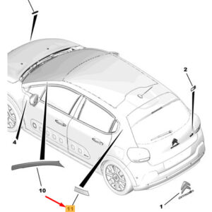 CITRO�N C3 MK3 SX Rear Right Quarter Decoration 98390795TX ORIGINAL