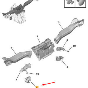 CITRO�N C3 MK3 SX Left Heater Air Channel LHD 9672849380 ORIGINAL