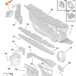 CITRO�N JUMPY MK3 Scuttle Rear Crossmember Soundproof LHD 9808229780 ORIGINAL