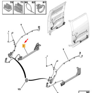 CITRO�N JUMPY MK3 Rear Left Door Wiring 9816591080 ORIGINAL