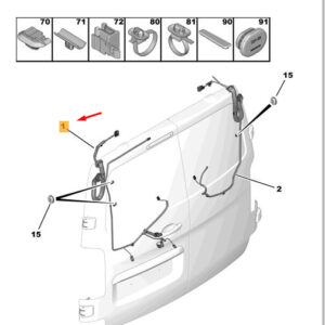 CITRO�N JUMPY MK3 Rear Left Door Harness 9812454580 ORIGINAL