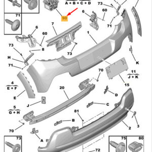CITRO�N C3 MK3 SX Rear Bumper Fastenings Kit 1641883180 ORIGINAL