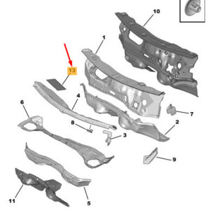 CITRO�N C3 MK3 SX Front Scuttle Closing Panel Sndprfng 9673773480 ORIGINAL