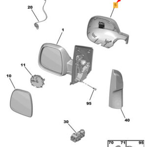 CITRO�N JUMPY MK3 Front Left Door Mirror Cover 1616869680 ORIGINAL
