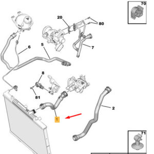 CITRO�N C3 MK3 SX Radiator Water Inlet Hose 9818259380 ORIGINAL