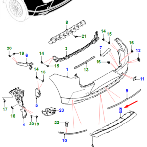 JAGUAR I-PACE X590 Rear Bumper Valance Panel T4K13836 ORIGINAL