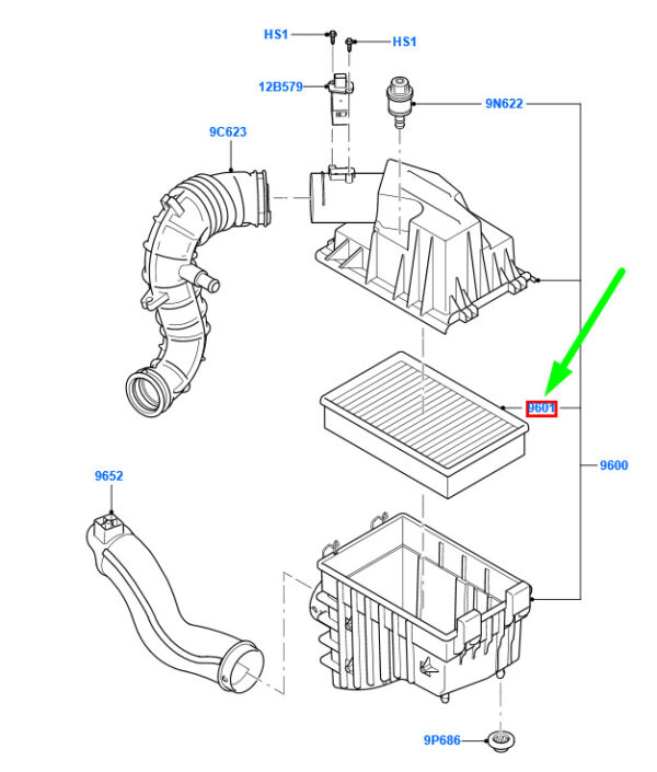 FORD TRANSIT MK3 Air Cleaner Element Assy 2071645 6C16-9601-AC ORIGINAL - Image 4