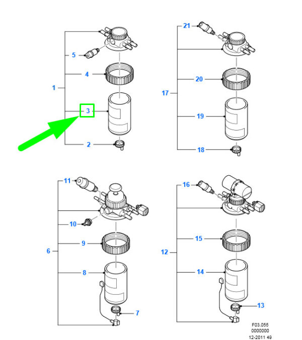 FORD TRANSIT MKL3 Fuel Filter Element 3C11-9176-AB 1712985 ORIGINAL - Image 4