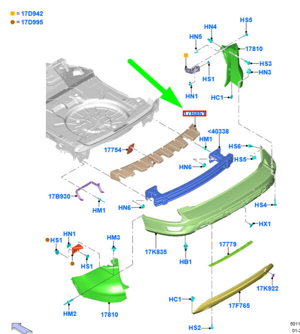 FORD KUGA C520 MK2 Rear Bumper Reinforcement Bracket 2271736 ORIGINAL - Image 4