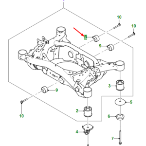 JAGUAR I-PACE X590 Rear Frame Carrier Rear Right Insulator T4K6282 ORIGINAL