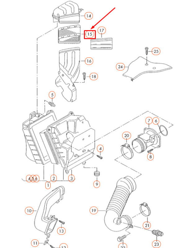 AUDI A4 B7 Air Intake Bellows 8E0129739C ORIGINAL - Image 5
