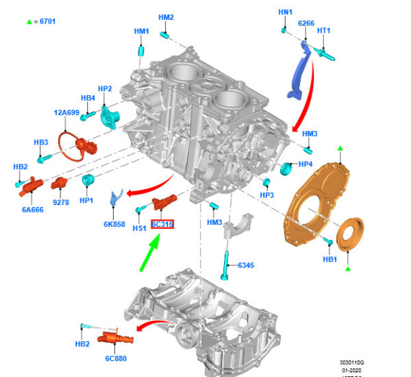 FORD KUGA MK3 Crankshaft Position Sensor 2120779 GN1A-6C315-AB ORIGINAL - Image 5
