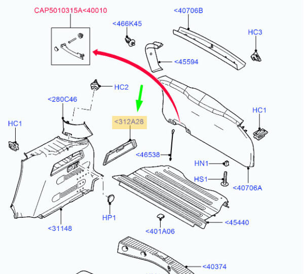 FORD FOCUS C-MAX Load Compartment Right Plate Trim 1322966 ORIGINAL - Image 5