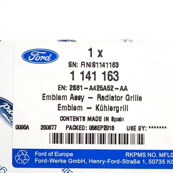 Ford Fiesta MK5 Tailgate Boot Lid Badge 1141163 2S61-A425A52-AA  ORIGINAL - Image 3