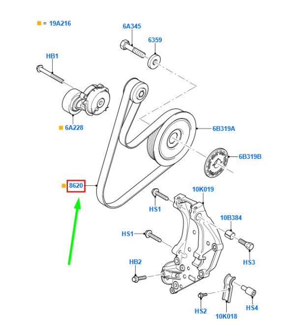 FORD C-MAX M1 Driving V-Belt 4M5Q-6C301-ED 1702537 ORIGINAL - Image 3