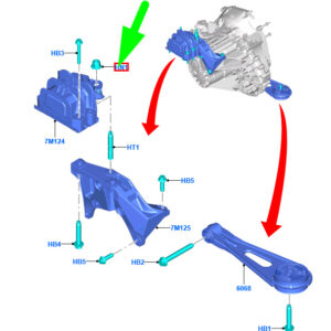 FORD TRANSIT MK4 Transmission Mounting Nut 1853325 W717712-S440 ORIGINAL