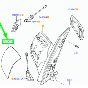FORD C-MAX MK1 Front Right Door Mirror Housing Cover 1335372 ORIGINAL