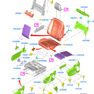 FORD TRANSIT MK4 Front Seat Left Cushion Valance RHD 2219317 ORIGINAL