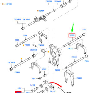 FORD TRANSIT MK3 5th / 6th Rail Shaft Assy 6C1R-7J095-AB 1489940 ORIGINAL