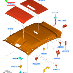 FORD FIESTA MK6 Roof Insulator BA61-519D68-BA 1862486 ORIGINAL