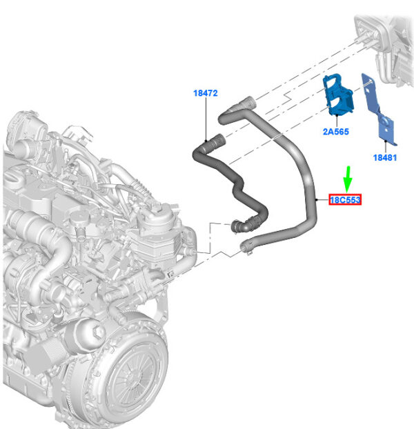 FORD KUGA MK2 Water Inlet Hose Assy RHD 1890779 8V61-18C553-HH ORIGINAL
