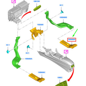 FORD MONDEO MK5 Heater Right Air Duct 5362516 DS73-F01902-AE ORIGINAL