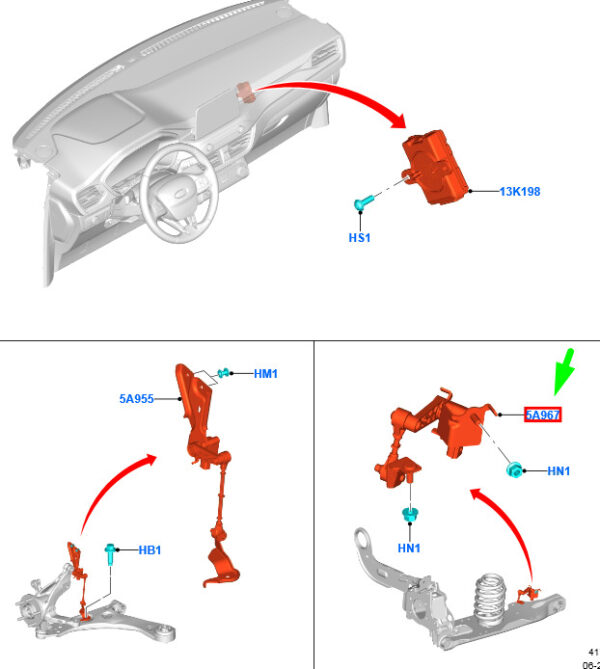 FORD KUGA MK3 Rear Level Sensor Bracket And Lever Assy 2449430 ORIGINAL - Image 2