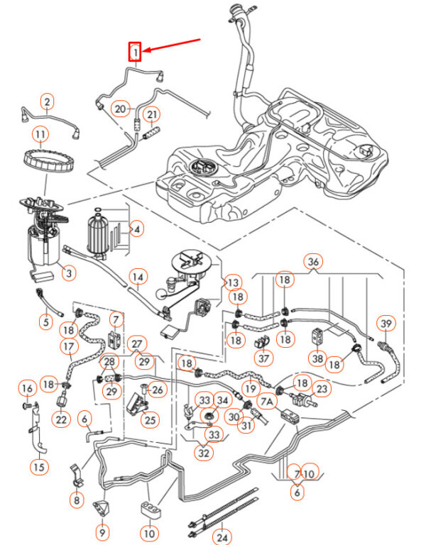 AUDI A4 B8 Fuel Feed Line 8K0201220A ORIGINAL - Image 4