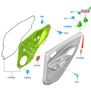 FORD FIESTA MK6 Rear Left Door Cover 1739964 8A69-F254K07-AC3YYW ORIGINAL