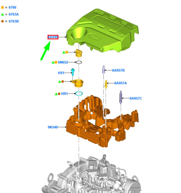 FORD PUMA Engine Cover 2350847 L1BG-6A949-AA ORIGINAL - Image 2