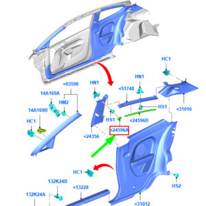 FORD FIESTA MK6 WT Left B-Pillar Plug D1BB-B24597-AA34X1 1839344 ORIGINAL